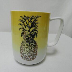 Portobello Pineapple porcelain Mug Cup yellow gold white designed England 16 oz